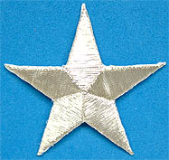 Bügelmotiv 6cm Stern Silber